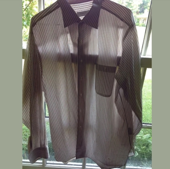 ERMENEGILDO ZEGNA Mens Portofino Striped Shirt XL - Picture 3 of 6